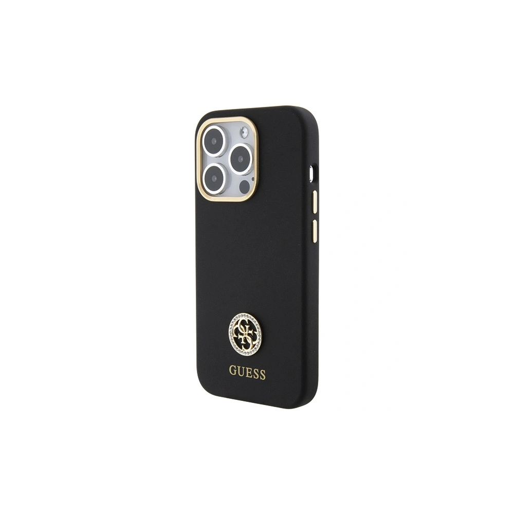 Hurtownia GSM - Etui Guess GUHCP15LM4DGPK Apple iPhone 15 Pro hardcase Silicone Logo Strass 4G negru/black - GUE2982 - {ean13} - Hurt