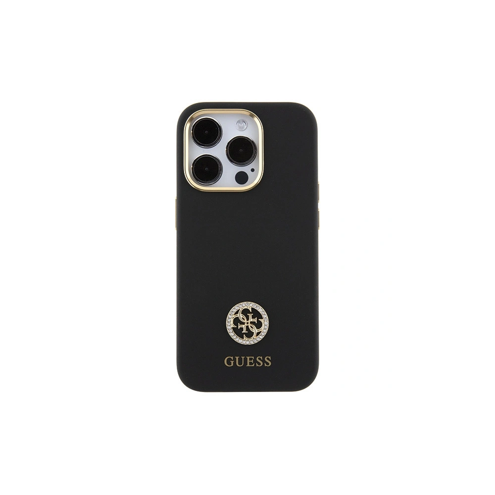 Hurtownia GSM - Etui Guess GUHCP15LM4DGPK Apple iPhone 15 Pro hardcase Silicone Logo Strass 4G negru/black - GUE2982 - {ean13} - Hurt