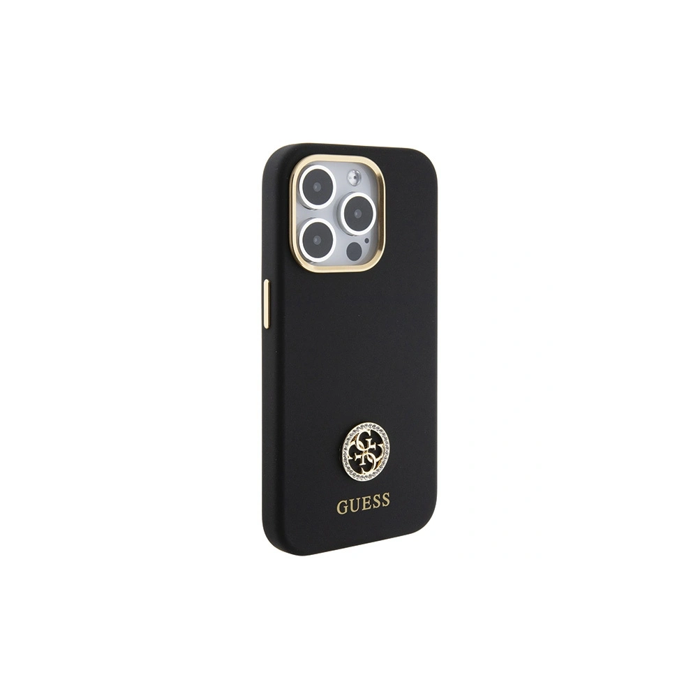 Hurtownia GSM - Etui Guess GUHCP15LM4DGPK Apple iPhone 15 Pro hardcase silikonové logo strass 4G černé/black - GUE2982 - {ean13} - Hurt