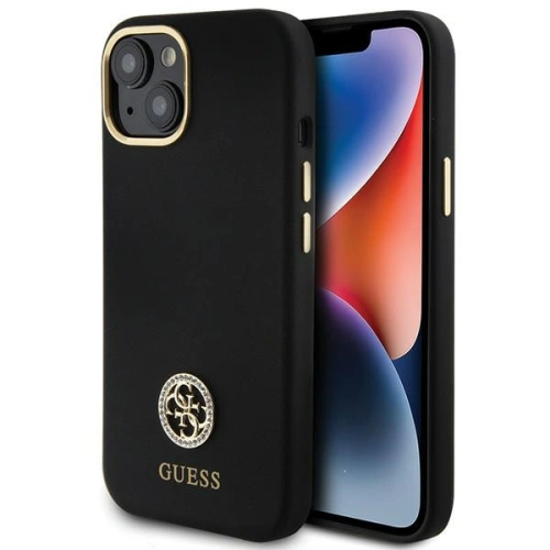 Hurtownia Guess - 3666339148485 - GUE2985 - Etui Guess GUHCP15SM4DGPK Apple iPhone 15 hardcase Silicone Logo Strass 4G czarny/black - B2B homescreen