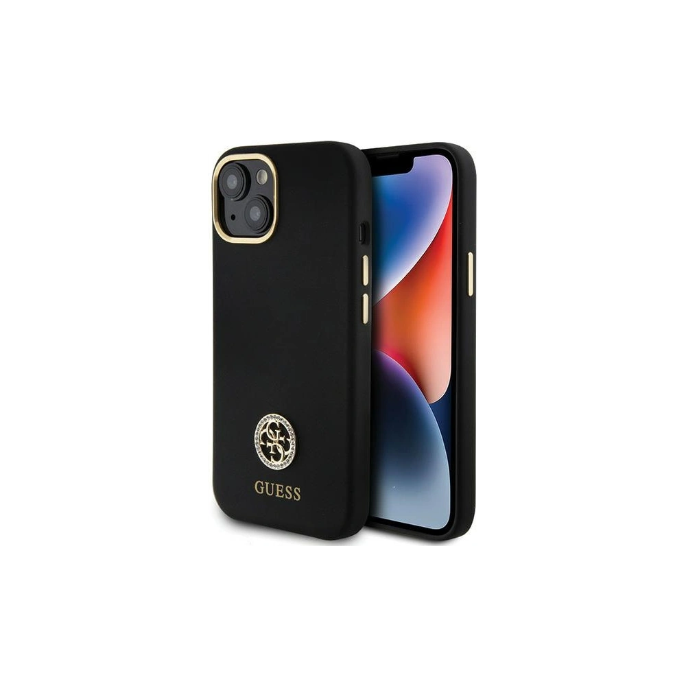 Hurtownia GSM - Etui Guess GUHCP15SM4DGPK Apple iPhone 15 hardcase Silicone Logo Strass 4G černý/black - GUE2985 - {ean13} - Hurt