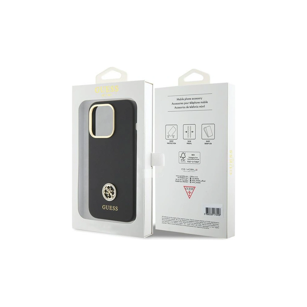 Wholesale Guess GUHCP15XM4DGPK Apple iPhone 15 Pro Max hardcase Silicone Logo Strass 4G black - GUE2986 - {ean13} - Hurt