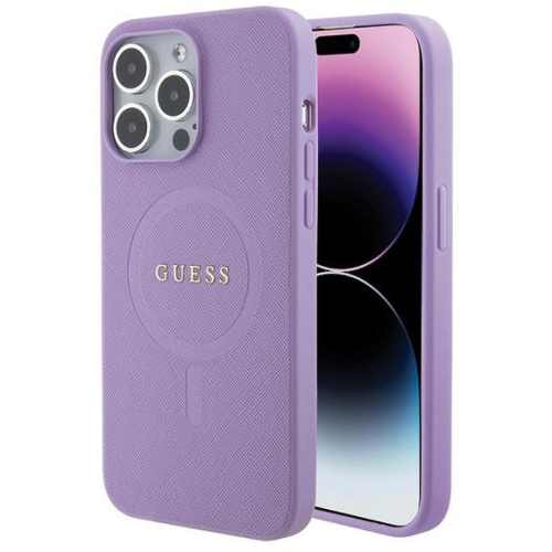 Guess Distributor - 3666339155926 - GUE2988 - Guess GUHMP15LPSAHMCU Apple iPhone 15 Pro hardcase Saffiano MagSafe purple - B2B homescreen