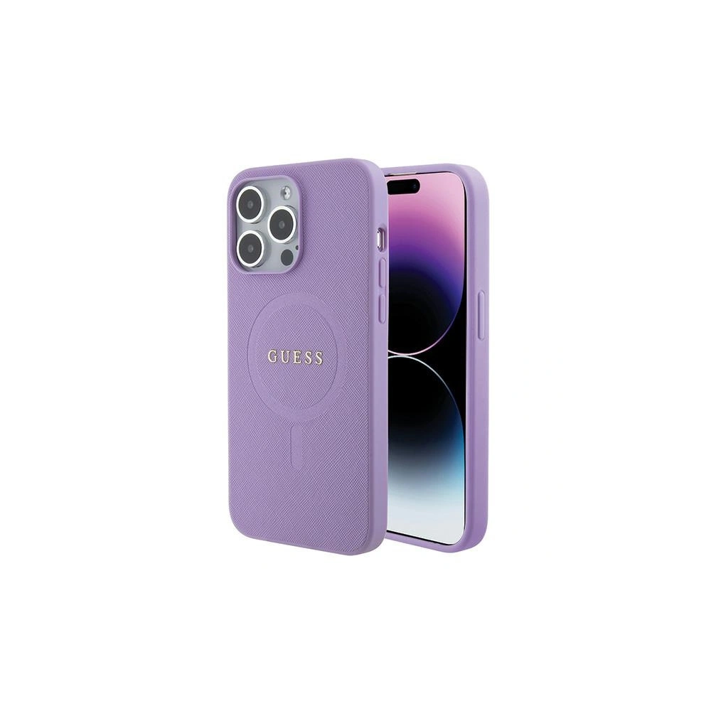 Hurtownia GSM - Etui Guess GUHMP15LPSAHMCU Apple iPhone 15 Pro hardcase Saffiano MagSafe fioletowy/purple - GUE2988 - {ean13} - Hurt