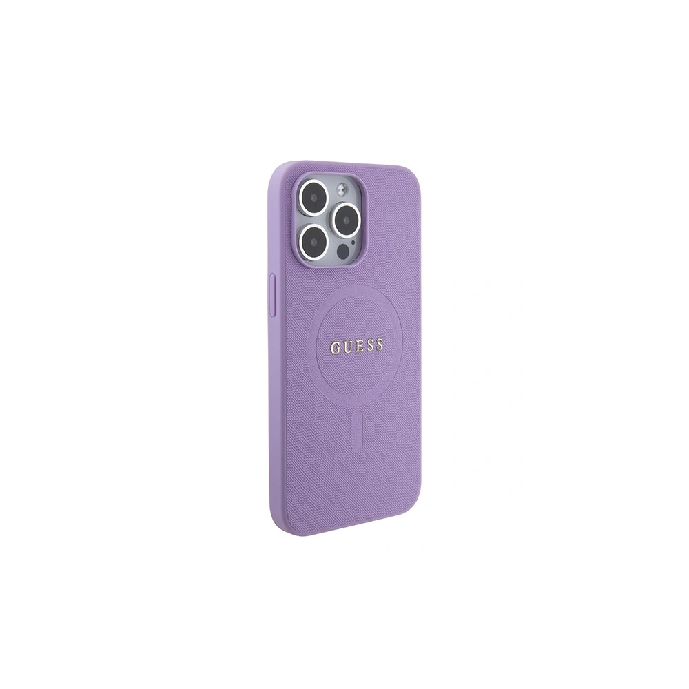 Hurtownia GSM - Etui Guess GUHMP15LPSAHMCU Apple iPhone 15 Pro hardcase Saffiano MagSafe fioletowy/purple - GUE2988 - {ean13} - Hurt