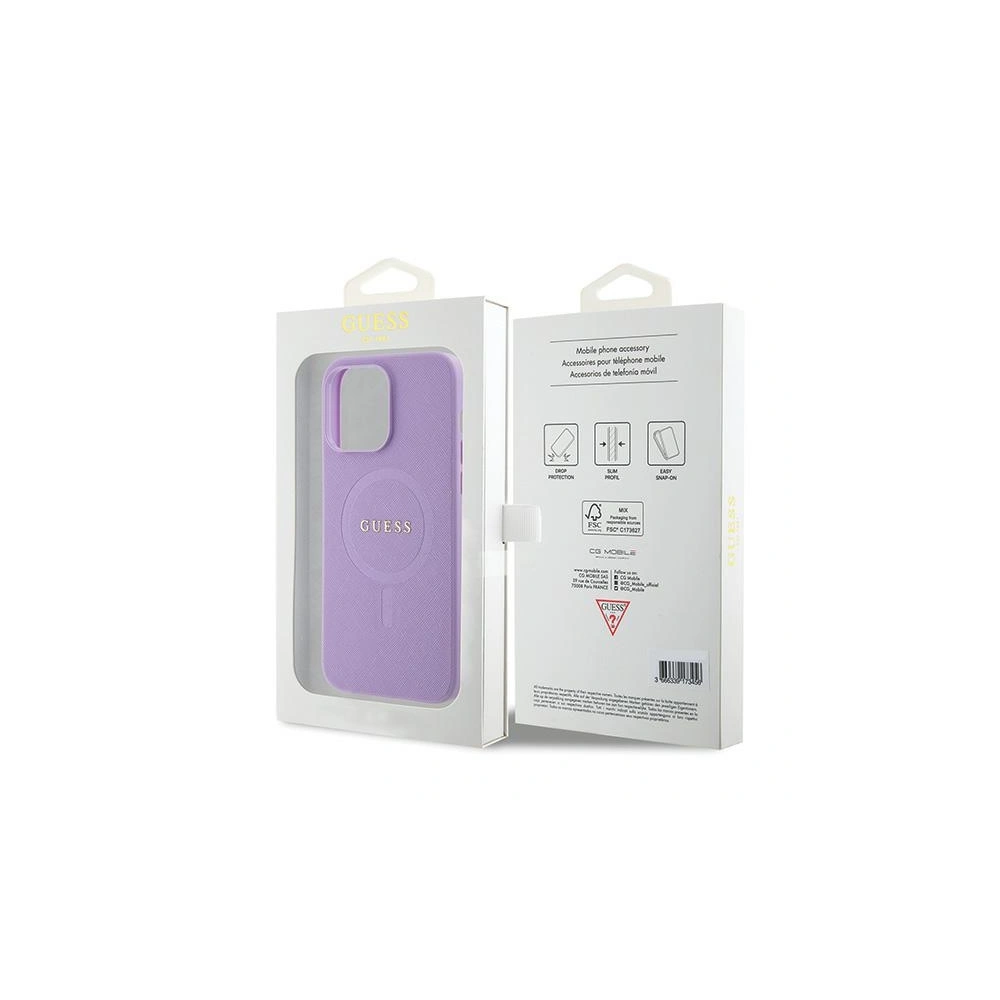 Hurtownia GSM - Etui Guess GUHMP15LPSAHMCU Apple iPhone 15 Pro hardcase Saffiano MagSafe fioletowy/purple - GUE2988 - {ean13} - Hurt