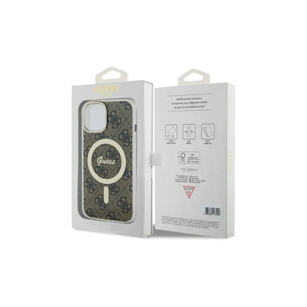 Wholesale Guess GUHMP15MH4STW Apple iPhone 15 Plus / 14 Plus hardcase IML 4G MagSafe brown - GUE2989 - {ean13} - Hurt