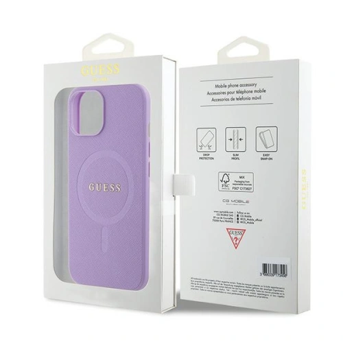 Etui Guess GUHMP15MPSAHMCU Apple iPhone 15 Plus / 14 Plus hardcase Saffiano MagSafe fioletowy/purple