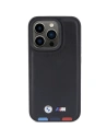 Wholesale BMW BMHCP15L22PTDK Apple iPhone 15 Pro Leather Stamp Tricolor black - BMW518 - {ean13} - Hurt