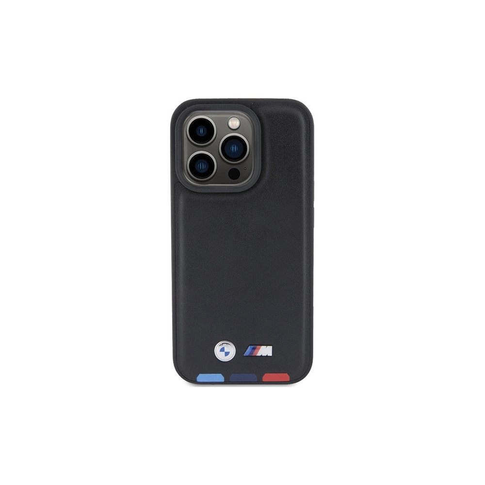 Wholesale BMW BMHCP15L22PTDK Apple iPhone 15 Pro Leather Stamp Tricolor black - BMW518 - {ean13} - Hurt