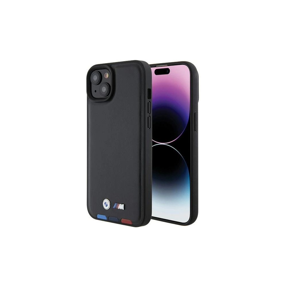 Hurtownia GSM - Case BMW BMHCP15M22PTDK Apple iPhone 15 Plus / 14 Plus Leder Stempel Tricolor schwarz/black - BMW519 - {ean13} - Hurt