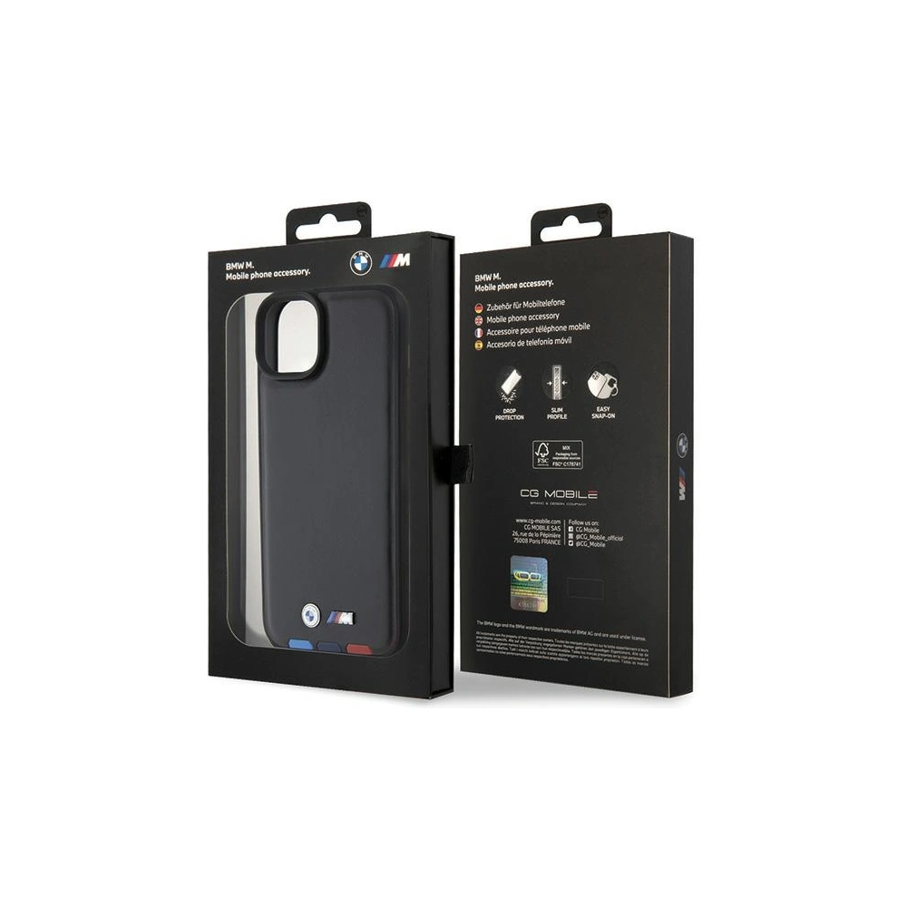 Hurtownia GSM - Case BMW BMHCP15M22PTDK Apple iPhone 15 Plus / 14 Plus Leder Stempel Tricolor schwarz/black - BMW519 - {ean13} - Hurt