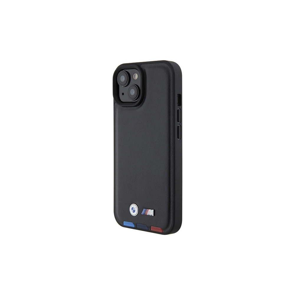 Hurtownia GSM - Etui BMW BMHCP15S22PTDK Apple iPhone 15 bőr bélyeg trikolor fekete/black - BMW520 - {ean13} - Hurt