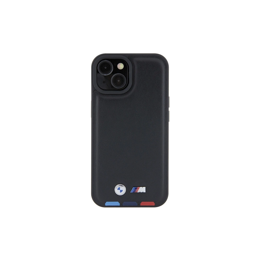 Hurtownia GSM - Etui BMW BMHCP15S22PTDK Apple iPhone 15 bőr bélyeg trikolor fekete/black - BMW520 - {ean13} - Hurt