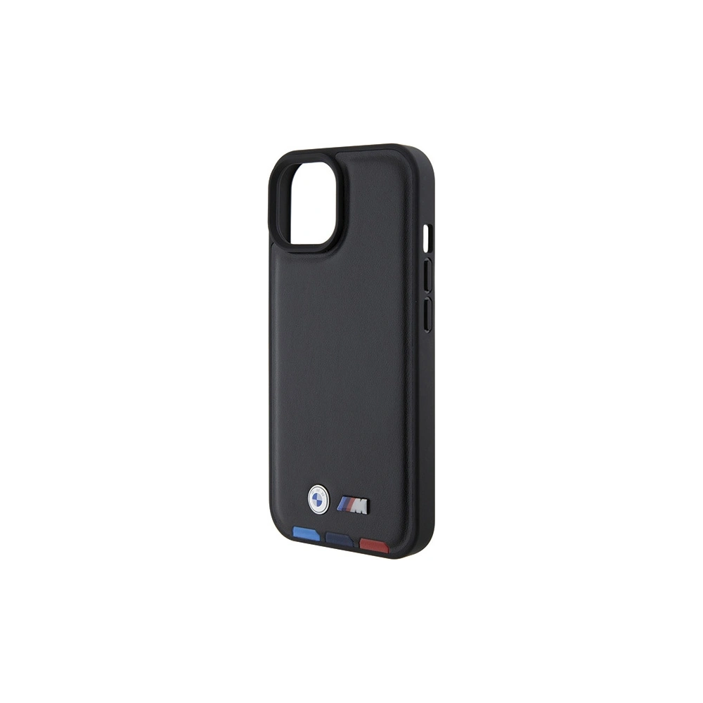 Hurtownia GSM - Etui BMW BMHCP15S22PTDK Apple iPhone 15 bőr bélyeg trikolor fekete/black - BMW520 - {ean13} - Hurt