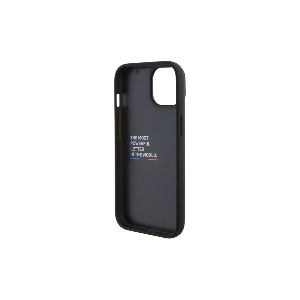 Hurtownia GSM - Etui BMW BMHCP15S22PTDK Apple iPhone 15 bőr bélyeg trikolor fekete/black - BMW520 - {ean13} - Hurt