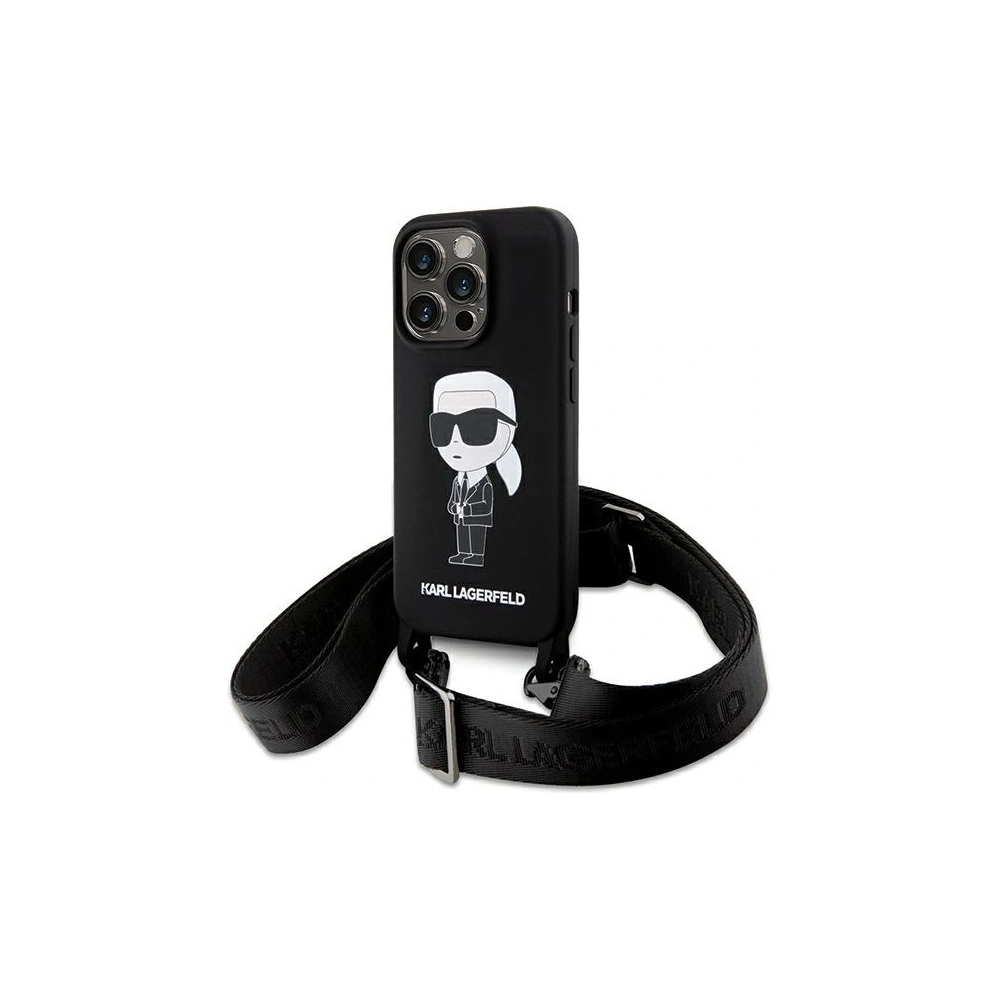 Hurtownia GSM - Case Karl Lagerfeld KLHCP15LSCBSKNK Apple iPhone 15 Pro Hardcase Crossbody Silikon Ikonik schwarz/black - KLD1737 - {ean13} - Hurt
