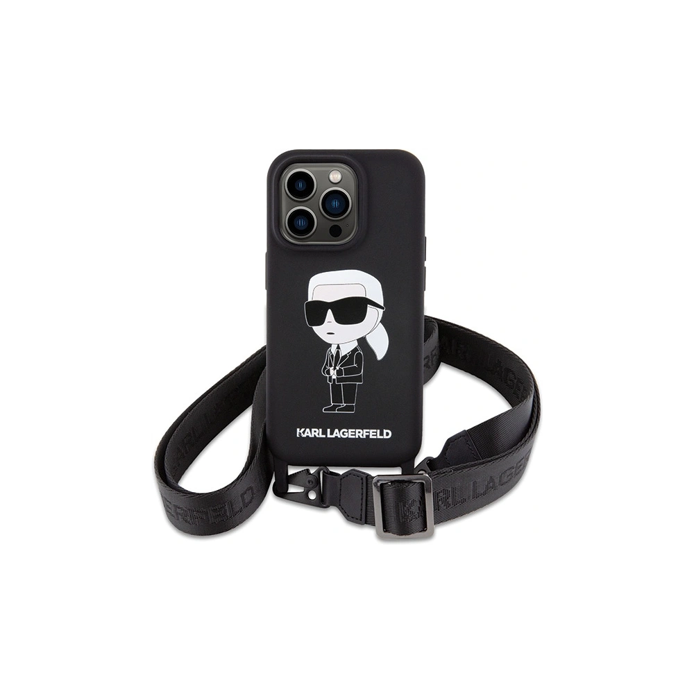 Hurtownia GSM - Case Karl Lagerfeld KLHCP15LSCBSKNK Apple iPhone 15 Pro Hardcase Crossbody Silikon Ikonik schwarz/black - KLD1737 - {ean13} - Hurt