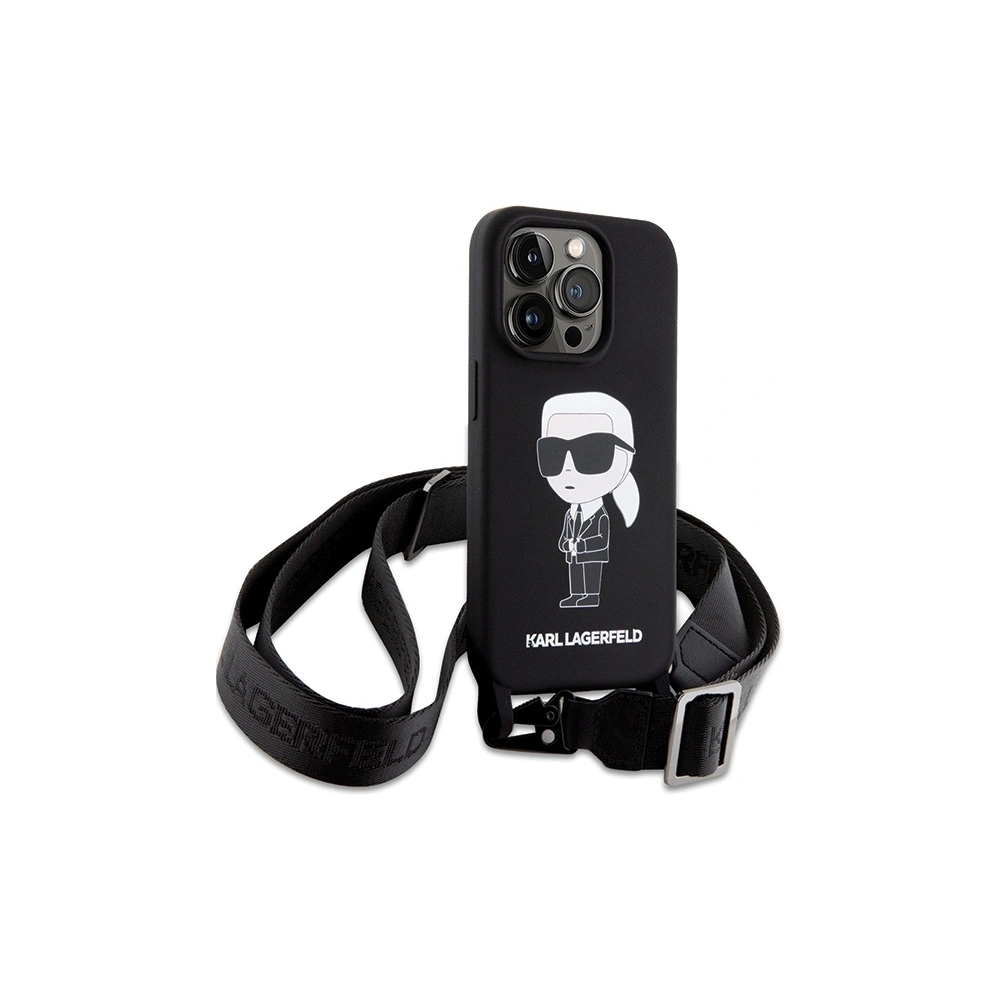 Hurtownia GSM - Case Karl Lagerfeld KLHCP15LSCBSKNK Apple iPhone 15 Pro Hardcase Crossbody Silikon Ikonik schwarz/black - KLD1737 - {ean13} - Hurt