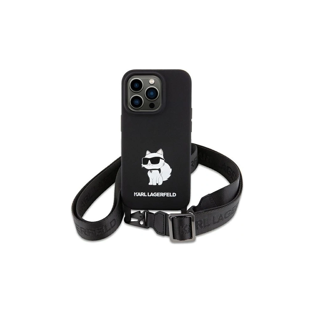 Etui Karl Lagerfeld KLHCP15SSCBSCNK Apple iPhone 15 hardcase Crossbody Silicone Choupette negru/black
