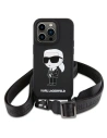 Etui Karl Lagerfeld KLHCP15SSCBSKNK Apple iPhone 15 hardcase Crossbody Silicone Ikonik negru/black
