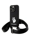 Karl Lagerfeld KLHCP15XSCBSCNK Apple iPhone 15 Pro Max hardcase Crossbody Silicone Choupette black