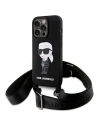 Etui Karl Lagerfeld KLHCP15XSCBSKNK Apple iPhone 15 Pro Max hardcase Crossbody Silicone Ikonik fekete/black
