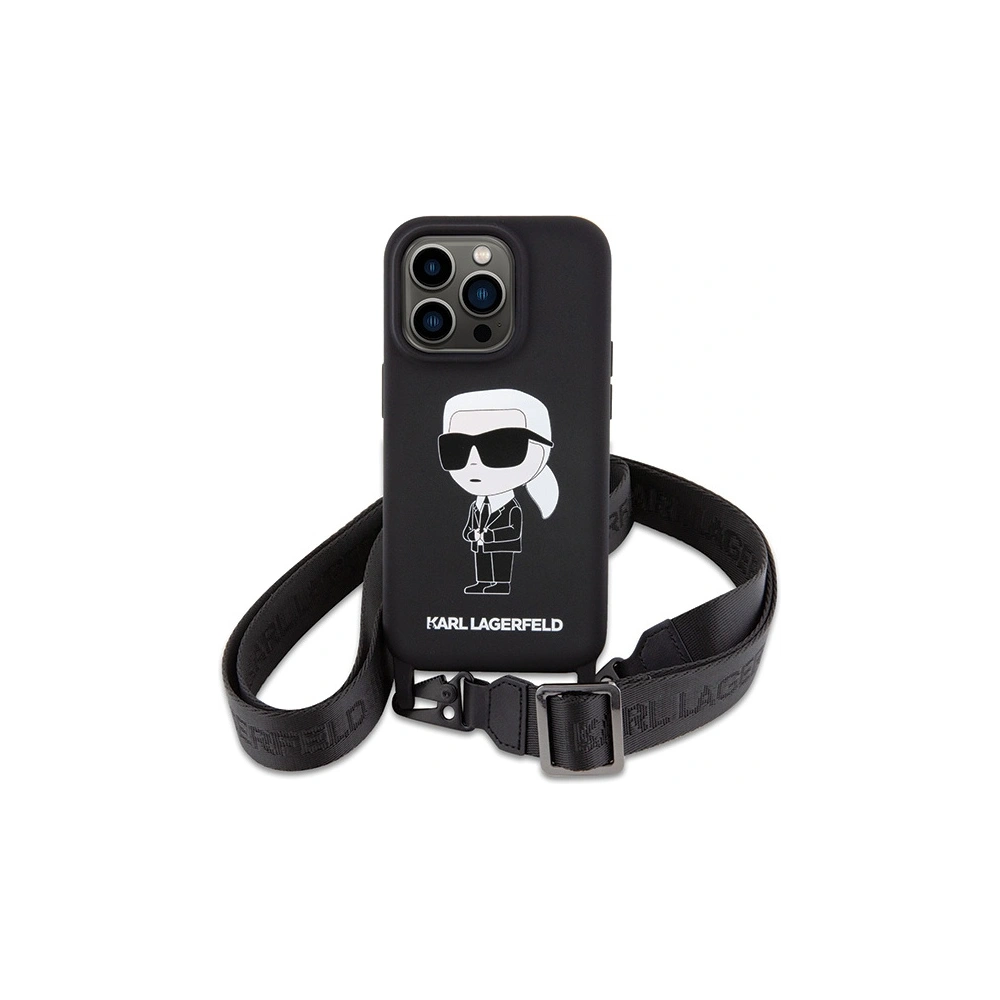 Hurtownia GSM - Etui Karl Lagerfeld KLHCP15XSCBSKNK Apple iPhone 15 Pro Max hardcase Crossbody Silicone Ikonik černý/black - KLD1741 - {ean13} - Hurt