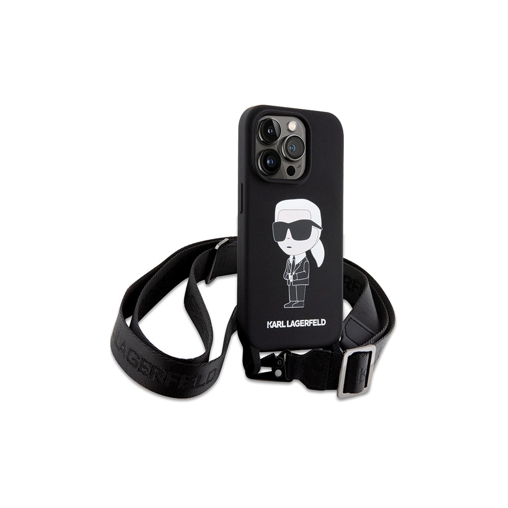 Hurtownia GSM - Case Karl Lagerfeld KLHCP15XSCBSKNK Apple iPhone 15 Pro Max Hardcase Crossbody Silikon Ikonik schwarz/black - KLD1741 - {ean13} - Hurt