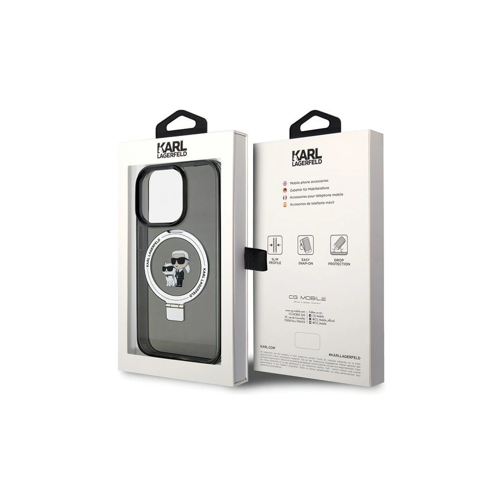 Hurtownia GSM - Etui Karl Lagerfeld KLHMP15LHMRSKCK Apple iPhone 15 Pro kemény tok Ring Stand Karl&Choupettte MagSafe fekete/black - KLD1742 - {ean13} - Hurt