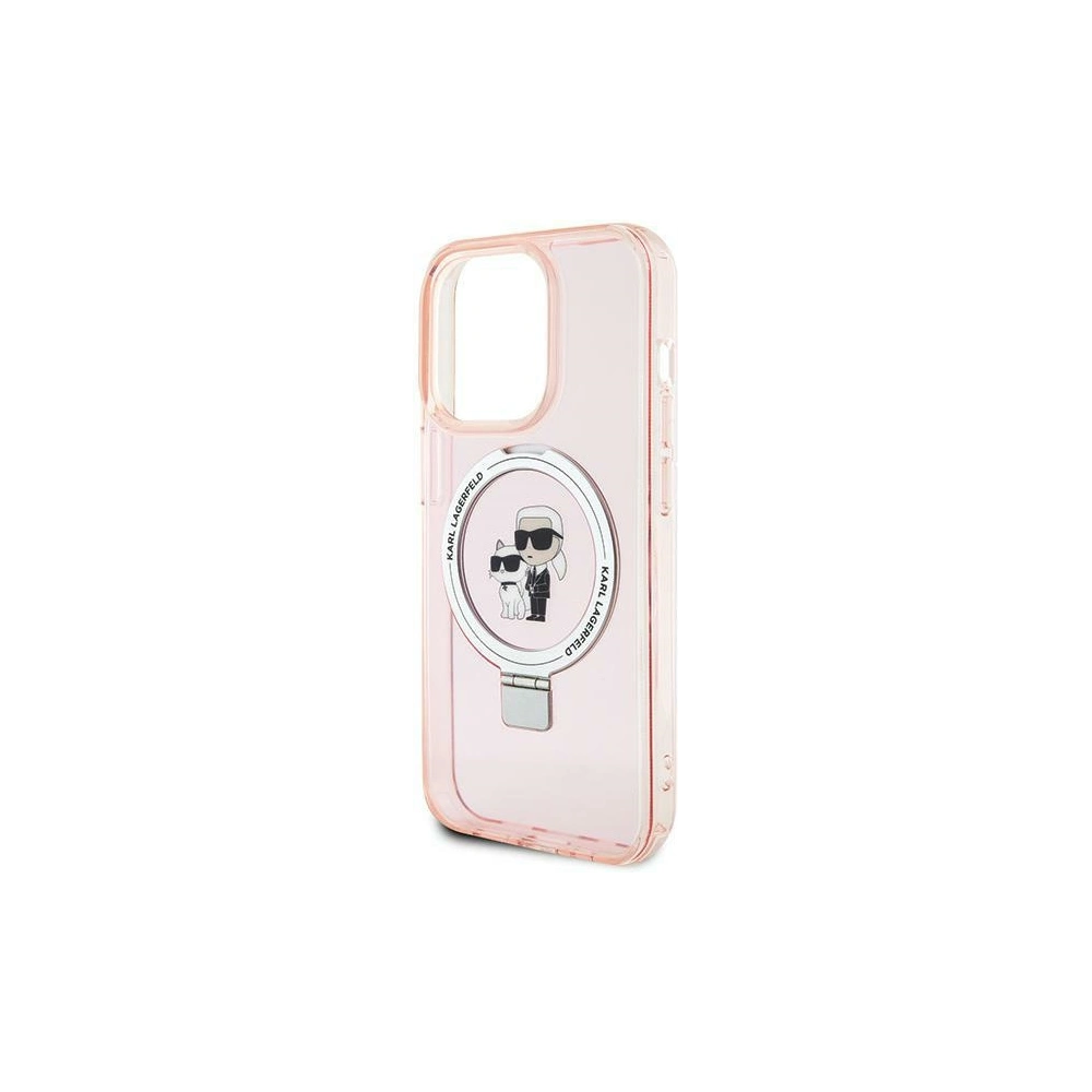 Hurtownia GSM - Case Karl Lagerfeld KLHMP15LHMRSKCP Apple iPhone 15 Pro Hardcase Ring Stand Karl&Choupettte MagSafe rosa/pink - KLD1743 - {ean13} - Hurt
