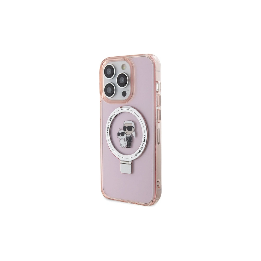 Hurtownia GSM - Case Karl Lagerfeld KLHMP15LHMRSKCP Apple iPhone 15 Pro Hardcase Ring Stand Karl&Choupettte MagSafe rosa/pink - KLD1743 - {ean13} - Hurt