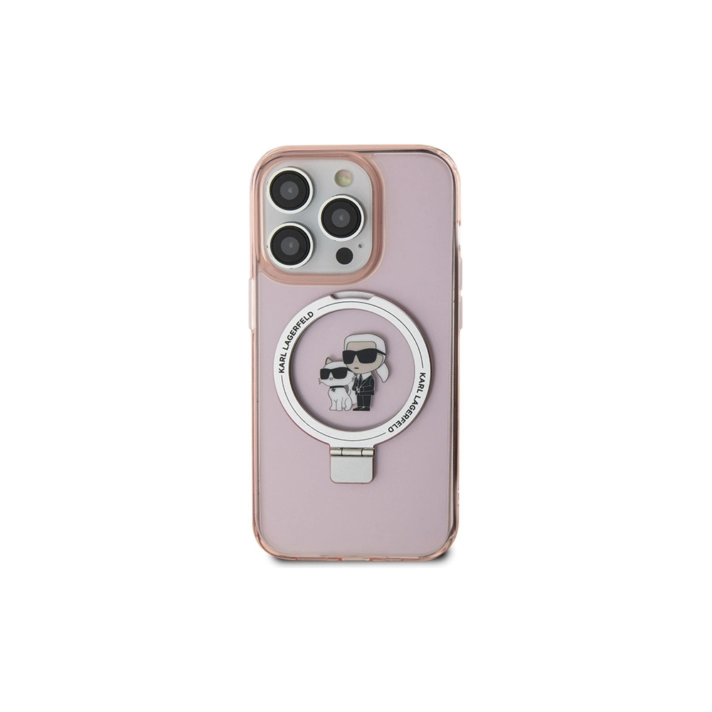 Hurtownia GSM - Case Karl Lagerfeld KLHMP15LHMRSKCP Apple iPhone 15 Pro Hardcase Ring Stand Karl&Choupettte MagSafe rosa/pink - KLD1743 - {ean13} - Hurt