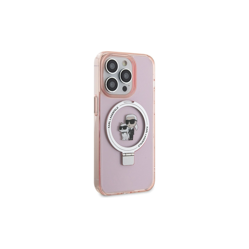 Hurtownia GSM - Case Karl Lagerfeld KLHMP15LHMRSKCP Apple iPhone 15 Pro Hardcase Ring Stand Karl&Choupettte MagSafe rosa/pink - KLD1743 - {ean13} - Hurt
