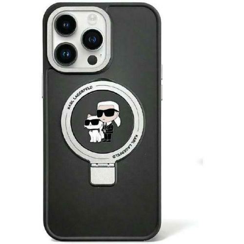 Karl Lagerfeld Distributor - 3666339169121 - KLD1744 - Karl Lagerfeld KLHMP15MHMRSKCK Apple iPhone 15 Plus / 14 Plus hardcase Ring Stand Karl&Choupettte MagSafe black - B2B homescreen