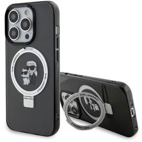 Karl Lagerfeld Distributor - 3666339169145 - KLD1748 - Karl Lagerfeld KLHMP15XHMRSKCK Apple iPhone 15 Pro Max hardcase Ring Stand Karl&Choupettte MagSafe black - B2B homescreen