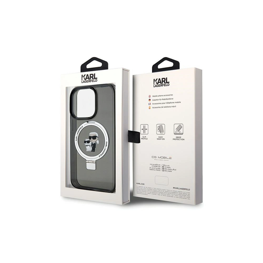 Hurtownia GSM - Case Karl Lagerfeld KLHMP15XHMRSKCK Apple iPhone 15 Pro Max Hardcase Ring Stand Karl&Choupettte MagSafe schwarz/black - KLD1748 - {ean13} - Hurt