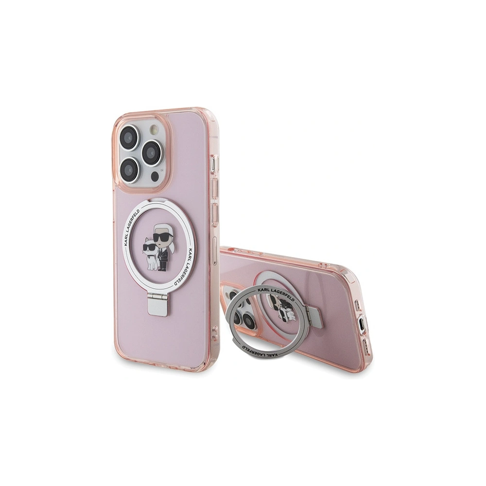 Hurtownia GSM - Case Karl Lagerfeld KLHMP15XHMRSKCP Apple iPhone 15 Pro Max Hardcase Ring Stand Karl&Choupettte MagSafe rosa/pink - KLD1749 - {ean13} - Hurt
