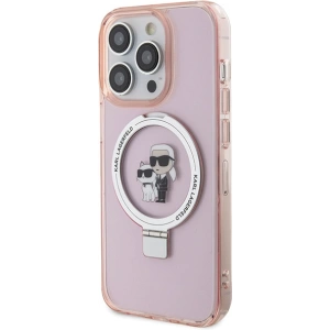 Wholesale Karl Lagerfeld KLHMP15XHMRSKCP Apple iPhone 15 Pro Max hardcase Ring Stand Karl&Choupettte MagSafe pink - KLD1749 - {ean13} - Hurt