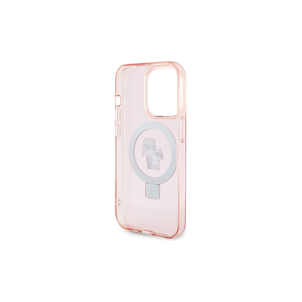 Hurtownia GSM - Etui Karl Lagerfeld KLHMP15XHMRSKCP Apple iPhone 15 Pro Max keménytok Ring Stand Karl&Choupettte MagSafe rózsaszín/pink - KLD1749 - {ean13} - Hurt