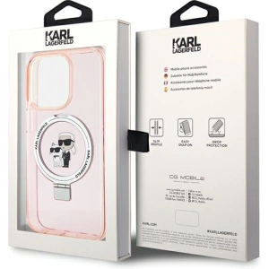 Wholesale Karl Lagerfeld KLHMP15XHMRSKCP Apple iPhone 15 Pro Max hardcase Ring Stand Karl&Choupettte MagSafe pink - KLD1749 - {ean13} - Hurt