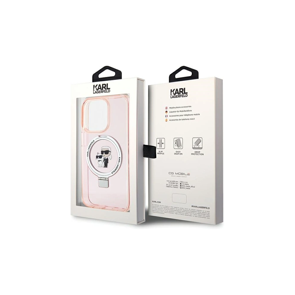 Hurtownia GSM - Case Karl Lagerfeld KLHMP15XHMRSKCP Apple iPhone 15 Pro Max Hardcase Ring Stand Karl&Choupettte MagSafe rosa/pink - KLD1749 - {ean13} - Hurt