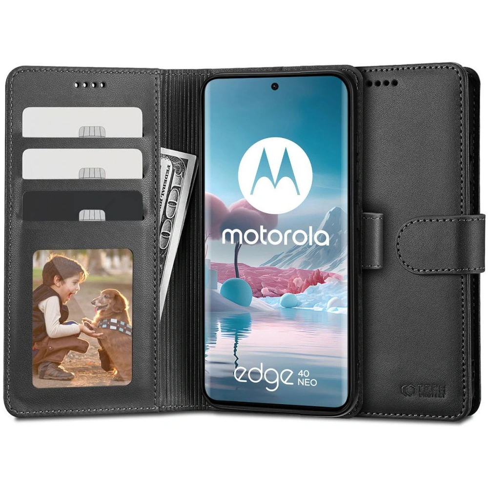 Hurtownia GSM - Etui Tech-Protect Wallet Motorola Edge 40 Neo Schwarz - THP2370 - {ean13} - Hurt