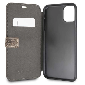 Hurtownia GSM - Etui Guess GUFLBKSN654GB Apple iPhone 11 Pro Max brown/brązowy book 4G - GUE039BR - {ean13} - Hurt