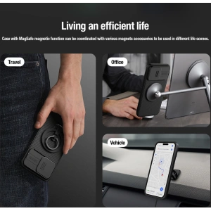 Etui Nillkin CamShield Pro Magnetic Case Apple iPhone 15 czarne