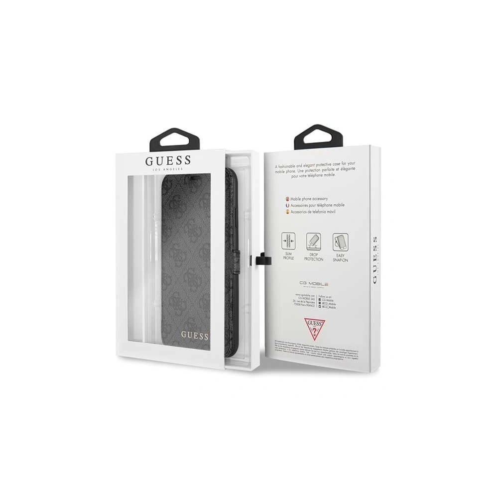 Etui Guess GUFLBKSN654GG Apple iPhone 11 Pro Max šedý/grey book 4G