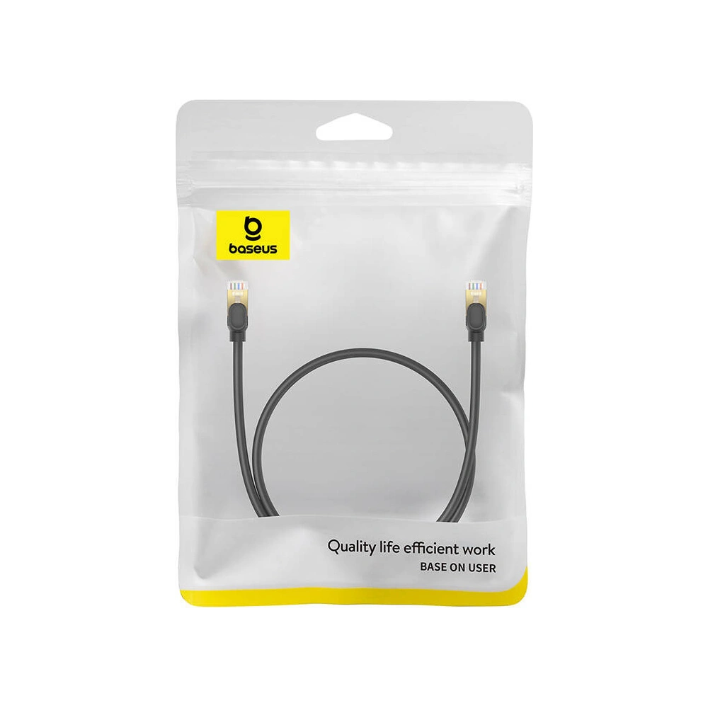 Hurtownia GSM - Kabel síťový Baseus kat. 8 Ethernet RJ45, 40Gbps, 0,5m (černý) - BSU4676 - {ean13} - Hurt