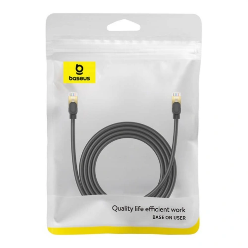 Kabel sieciowy Baseus kat. 8 Ethernet RJ45, 40Gbps, 2m (czarny)