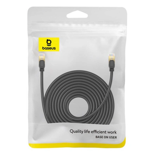 Kabel sieciowy Baseus kat. 8 Ethernet RJ45, 40Gbps, 10m (czarny)