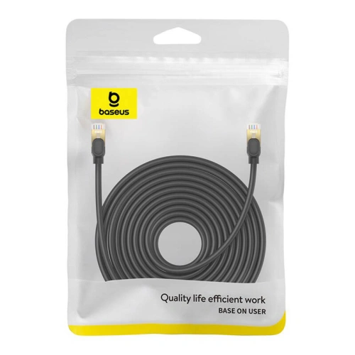 Kabel sieciowy Baseus kat. 8 Ethernet RJ45, 40Gbps, 15m (czarny)